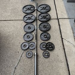 255 LBS Olympic Weight Set With Barbell