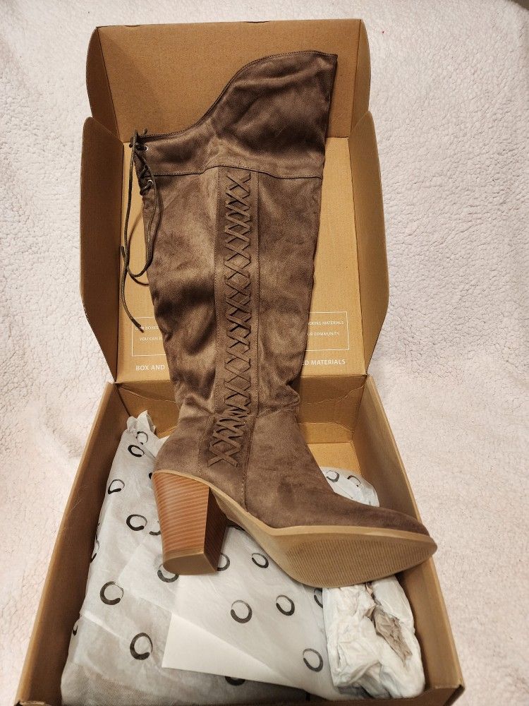Brown Knee Boots Size 9.5
