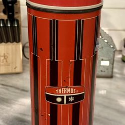 Vintage 1971 Glass Lined Thermos Bottle Quart King Seeley Metal