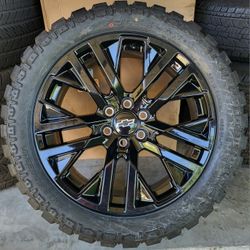 22" Oem GM Rims On New 33s M/T Tires 33X12.50R22LT For Chevy And Gmc