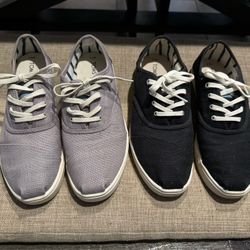 2 Pairs of Women’s Toms Shoes Size 9.5 Grey & Black