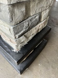 allen + roth 43.5-in W Stacked Faux Sandstone with Coffee Oak