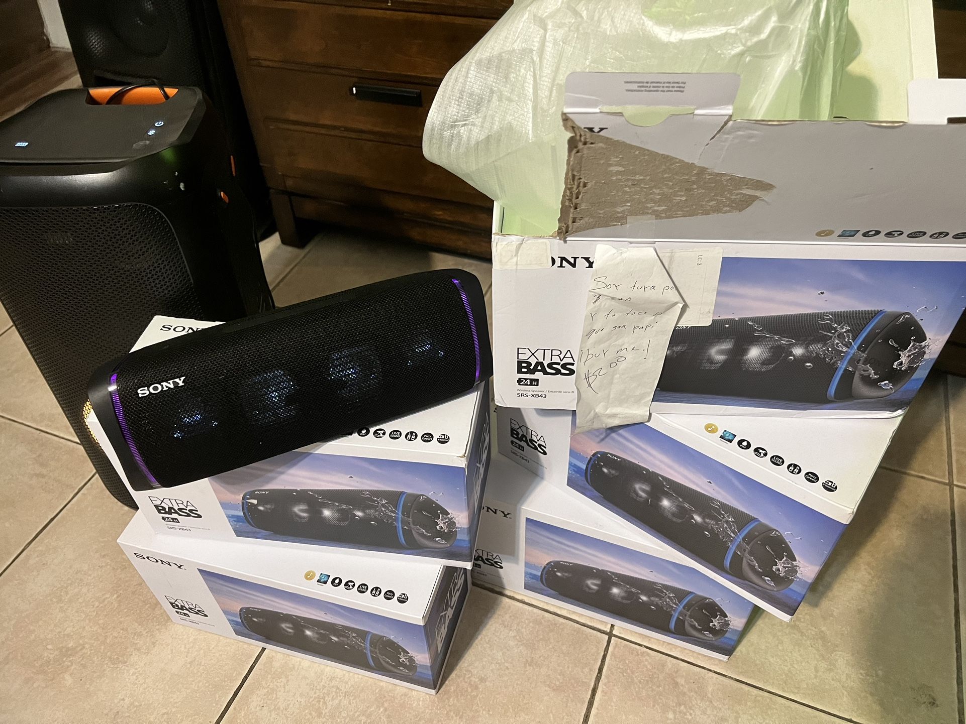 SONY SRS-XB43 PORTABLE WIRELESS BLUETOOTH SPEAKER - BLACK -