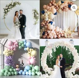 Gold Metal Balloon Circle, Flower Frame Backdrop Stand, Round Wedding Arch Arbor party decor