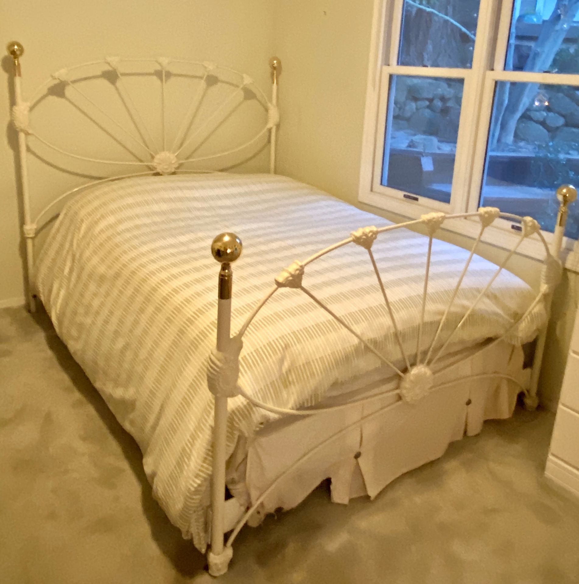 Wrought Iron and Brass Bed Frame