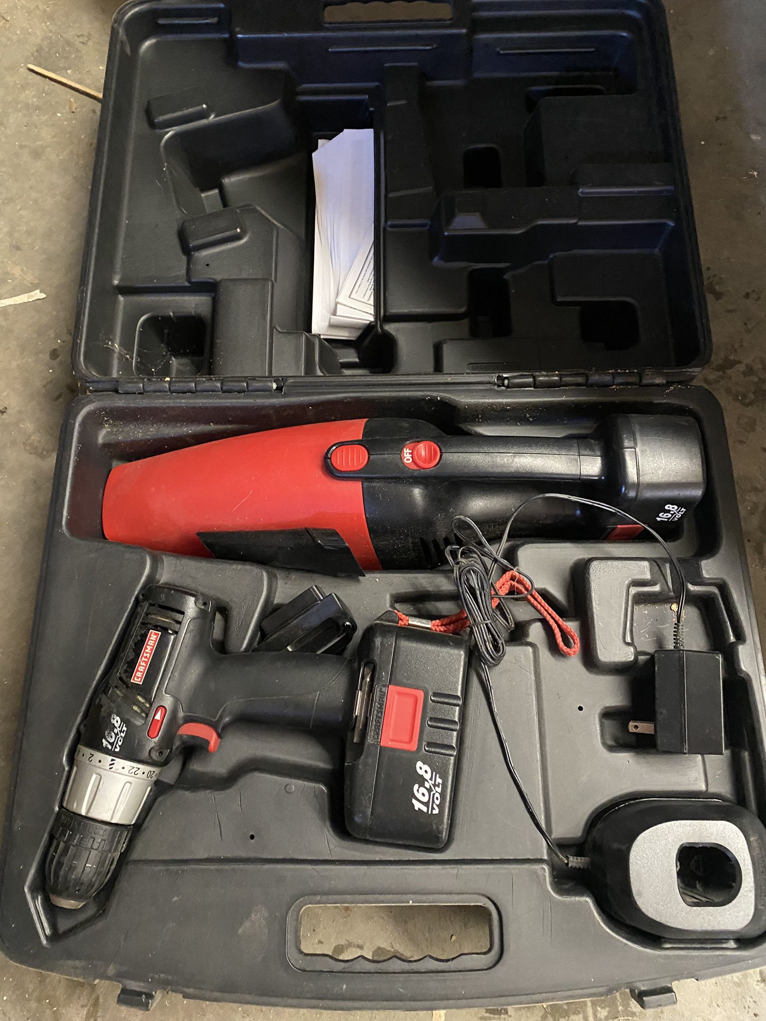 Craftsman Combo Drill And Vacuum Set  As Is 