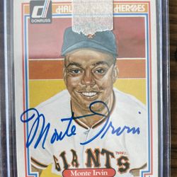 Monte Irvin Autographed Donruss Baseball Card Signed GIANTS MLB HOF