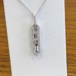 Cubic Zircon 925 Silver Filled Necklace Pendant 