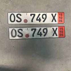Vintage Authentic German License Plates