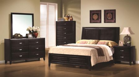 Dark Brown Low Profile Bedroom Set - Queen or King (NO CREDIT CHECK FINANCING AVAILABLE)