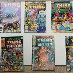 LOT 9 MARVEL TWO-IN-ONE THE THING COMICS  66 AUGUST; 63 MAY; 65 JULY;  88 JUNE; 89 JULY; 75 MAY; 96 FEBRUARY; 19 JANUARY; 58 . COLLECTIBLE. GOOD CONDI