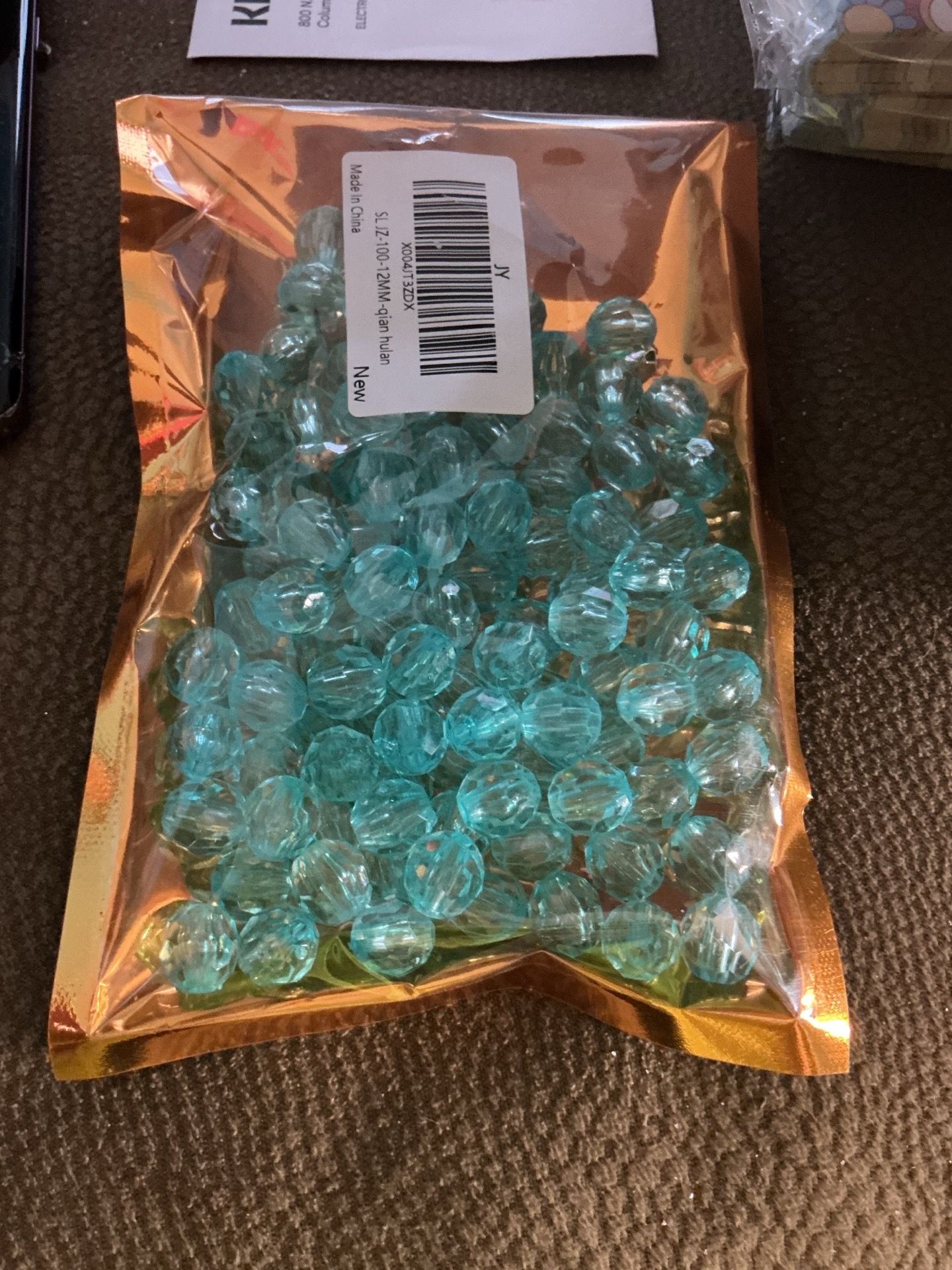 Acrylic Round Faceted Beads Plastic