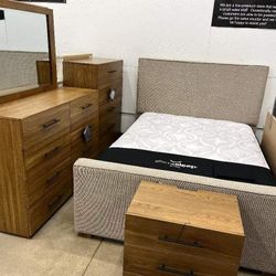 DAKMORE BROWN BEDROOM SET Queen or King Bed Dresser Nightstand Mirror Chest Options With İnterest Free Payment Options 