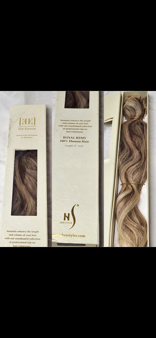 Elite Real Human Hair 21 Inch Clip Ons