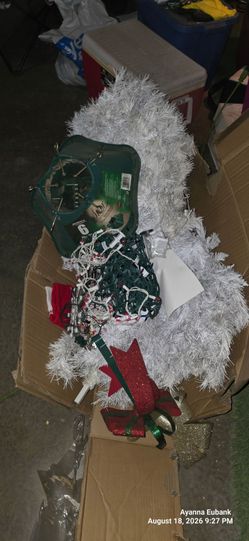 White Artificial Christmas Tree with Accessories