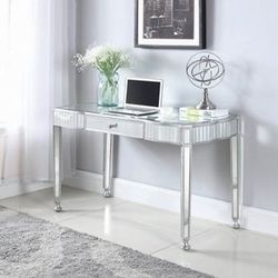 Brand New Antique Silver Mirror Writing Desk