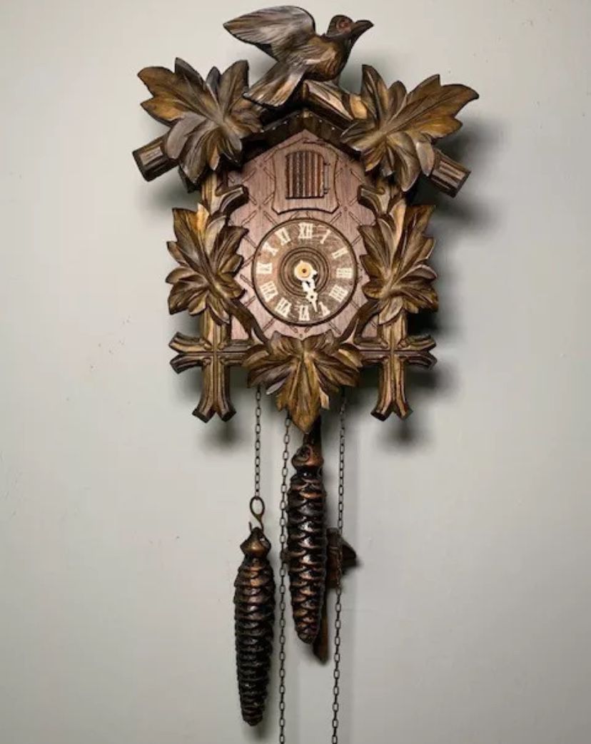 Vintage German Regula Cuckoo Clock w/ 2 Weights & Pendulum - *READ PLEASE*