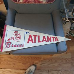 Vintage Mlb Atlanta Braves Hanging Pennant Flag Banner Baseball