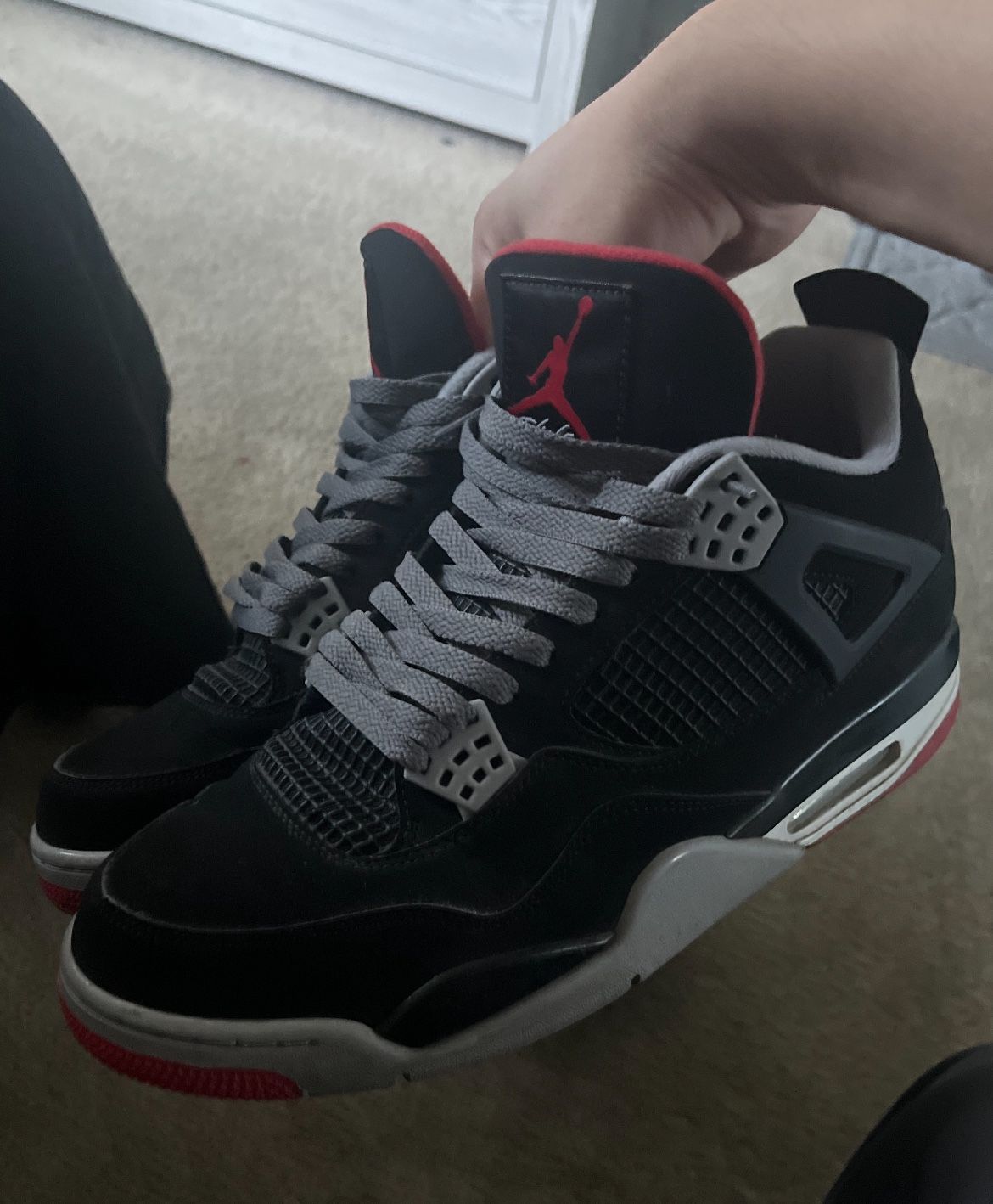 Jordan 4 Black Grey Red 