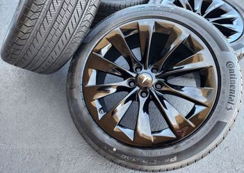 19” Tesla Model S Gloss Black OEM Wheels and Tires