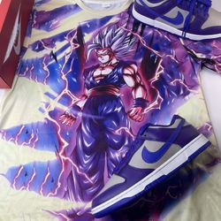 Nike Dunk Low Sz 10 Purple W / Gohan Beast Shirt XL