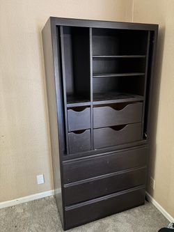 Dark wood armoire wardrobe