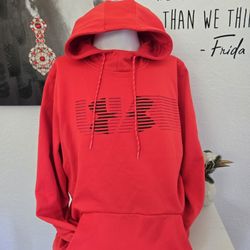 Under Armour Coldgear Mens Red-orange Loose Fit Hoodie Size Xlarge
