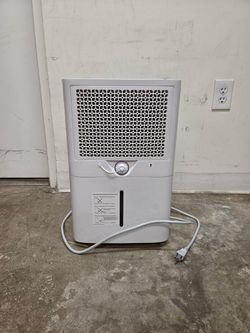 White Portable Dehumidifier with Drain Hose Port