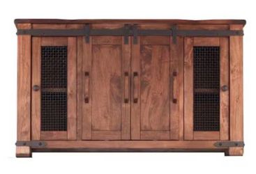 HomeRoots TV Stand with shelves (Retail $1500) Crack in wood (Second Picture)