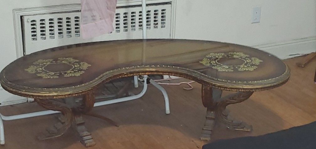 Antique Glass  Coffee Table 