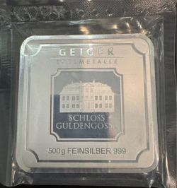 Geiger Edelmetalle 250g (gram) .999 fine silver cast square bar