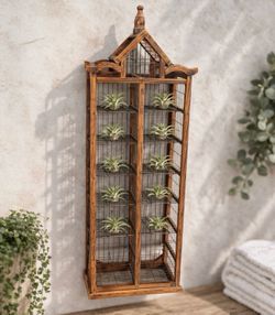 Vintage Pagoda Style Wooden Air Plant Display Stand