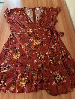 Xhilaration Floral Wrap Dress Size M