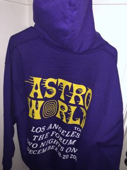 Travis Scott Astroworld hoodie LA Forum Exclusive Lakers themed Size Large for Sale in Alta Loma CA OfferUp
