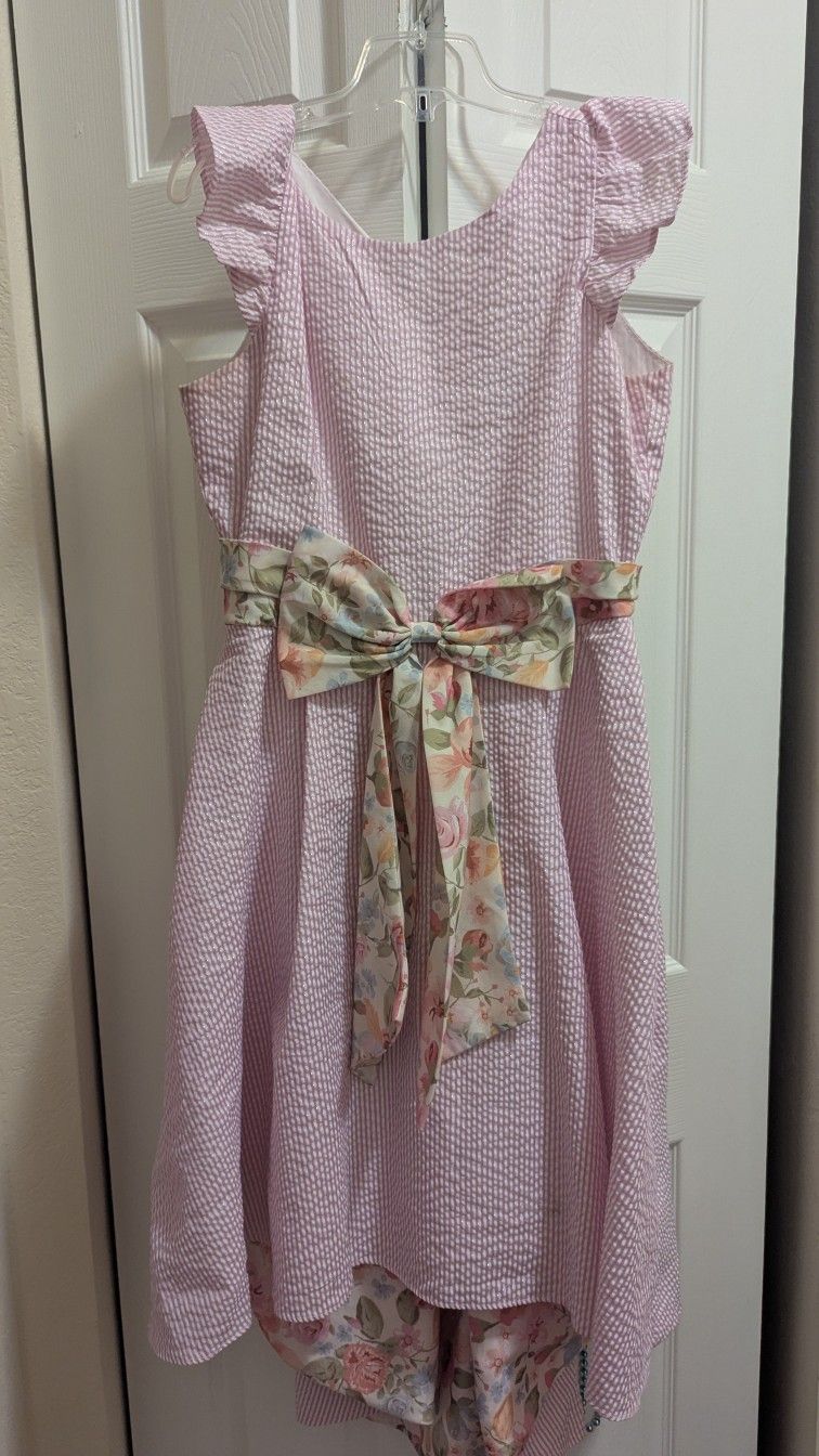 Pink Sleeveless Scoop Neck Sundress for Weddings