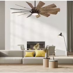 Trudeau 60 in. LED Indoor Espresso Bronze Ceiling Fan with Light Kit and Remote Control