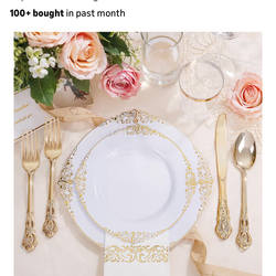 White & Gold plastic dining/wedding set