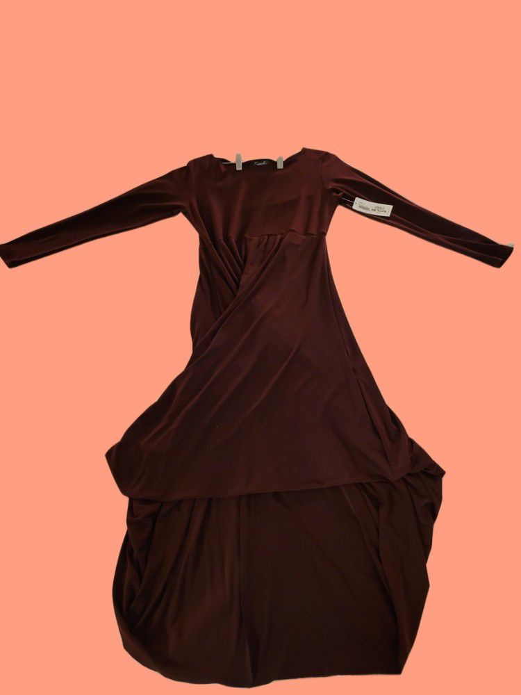 Elegant Women's Burgundy Dress By Sympli