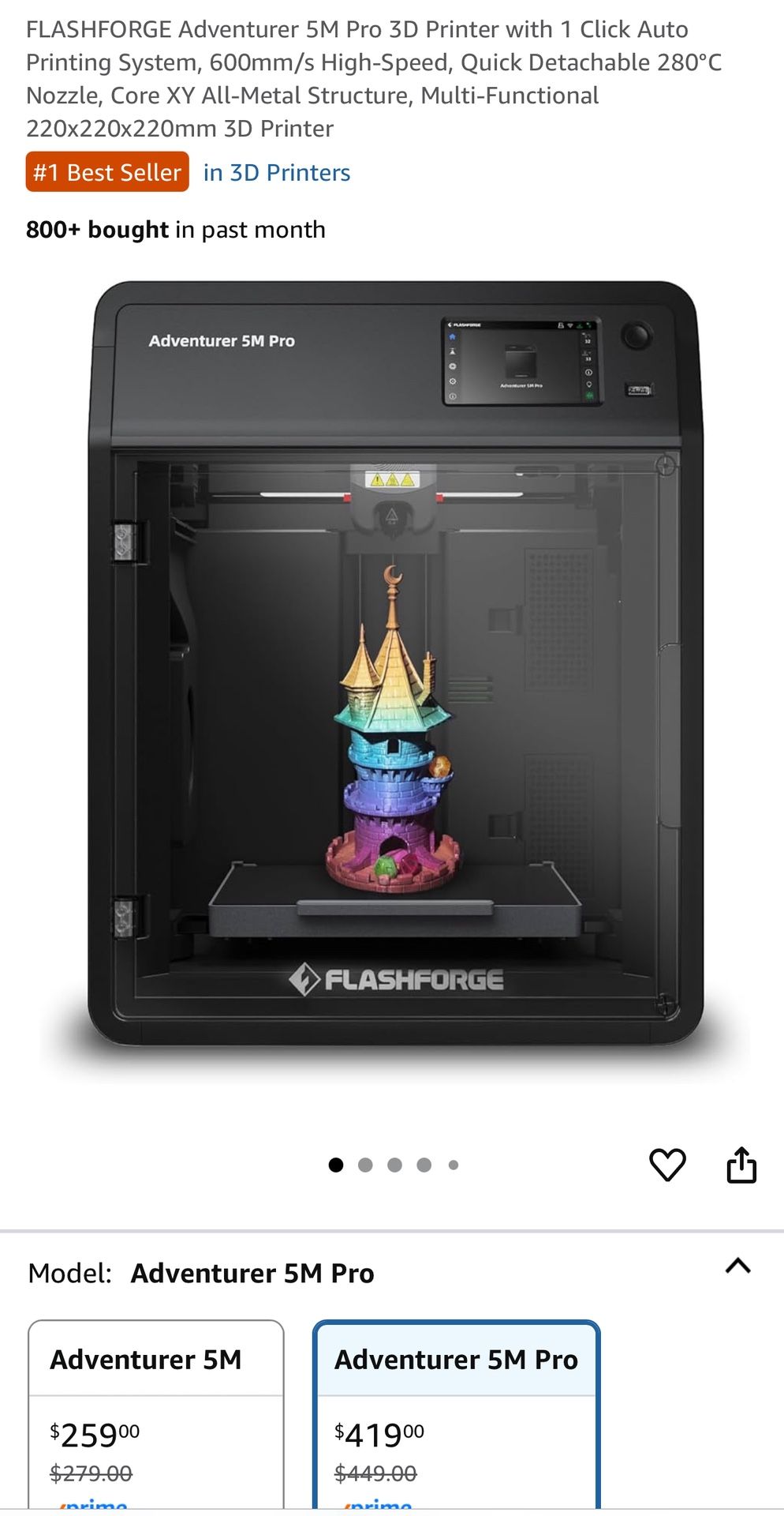 FLASHFORGE Adventurer 5M Pro 3D Printer
