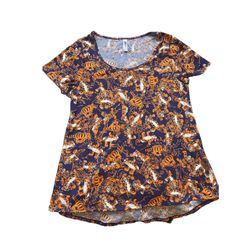 LULAROE TIGER DISNEY WOMENS SHIRT BLUE YELLOW SIZE Large