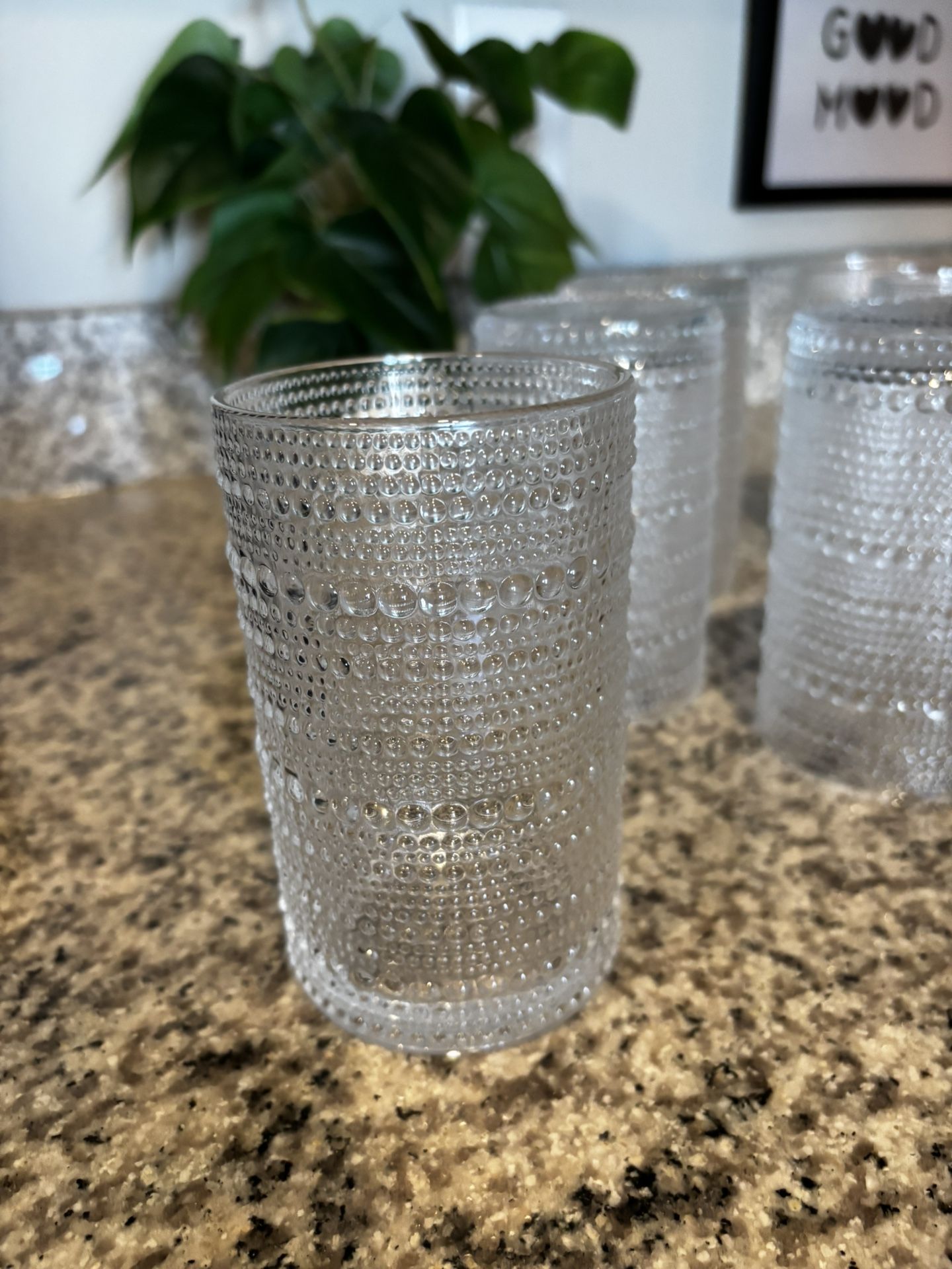 BOHO Glass Drinking Cups /10oz /Set Of 6