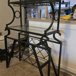 Wine Rack/ Glass Accent Table 
