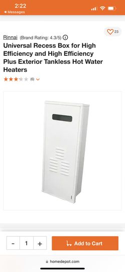 Rinnai Tankless Water Heater Recess Box