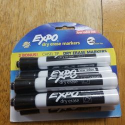 Expo Dry Erase Marker Black 6 Pack