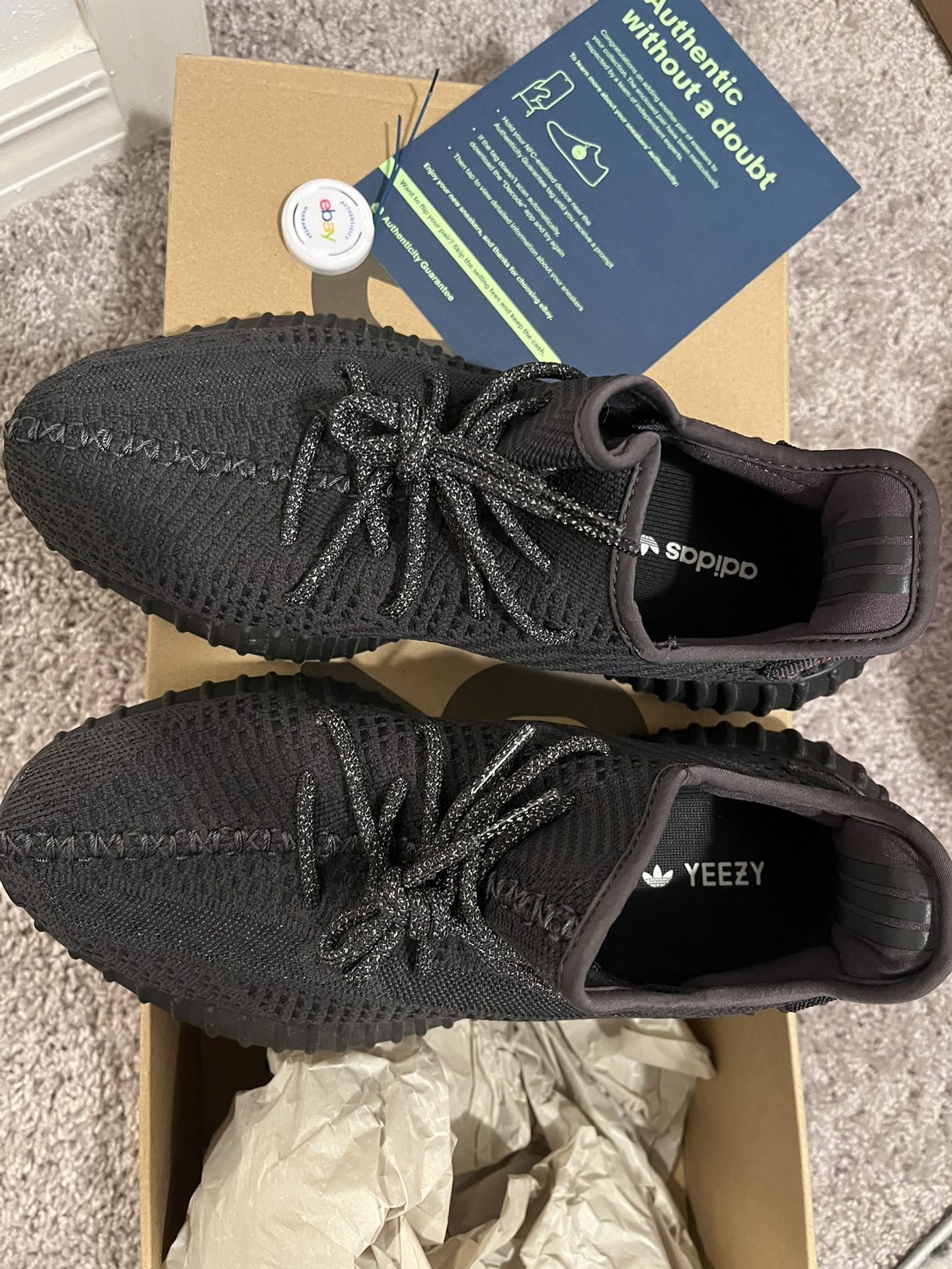 Adidas Yeezy 350 Black V2 Non Reflective Size 10