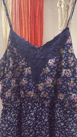 Xhiliration Floral and Lace Romper