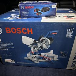Bosch Profactor 7-1/4-in 18-volt Sliding Compound Cordless Miter Saw with 4ah(2 pack) /w charger.
