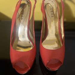 Guess Platform Orange Sling Patent Leather Shows 
