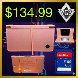 *CLASSIC* Nintendo DSi XL – Bronze / Rose Gold (Nintendo DS Family, 2010) with charger and 8gb memory card