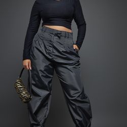 Dark Gray Tie Cuff  Nylon Jogger - Size 20 - New w/Tags